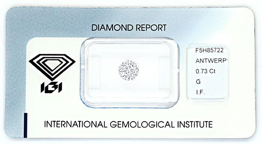 Foto 1 - Diamant 0,73 ct Brillant IGI Lupenrein Top Wesselton G, D6163