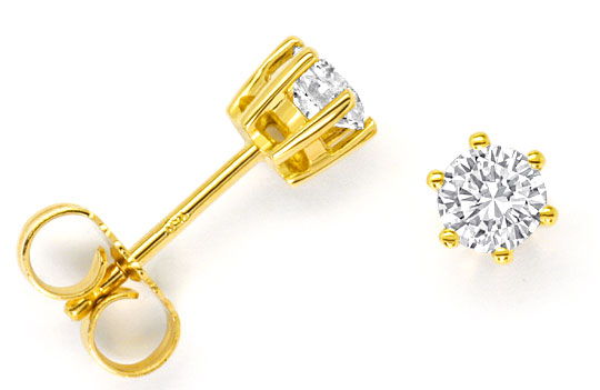 Foto 1 - Diamanten-Ohrringe 0,58 Brillanten-Ohrstecker, 18K Gold, R4183