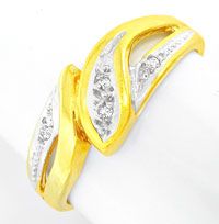 Foto 1 - Moderner Gelbgold-Diamant-Ring, 4 Diamanten 14Karat/585, S0274